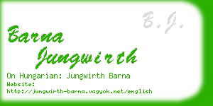 barna jungwirth business card